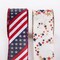 Red White Blue Patriotic Wired Ribbon, 4th of July Ribbons,Gold Stars and Stripes Design